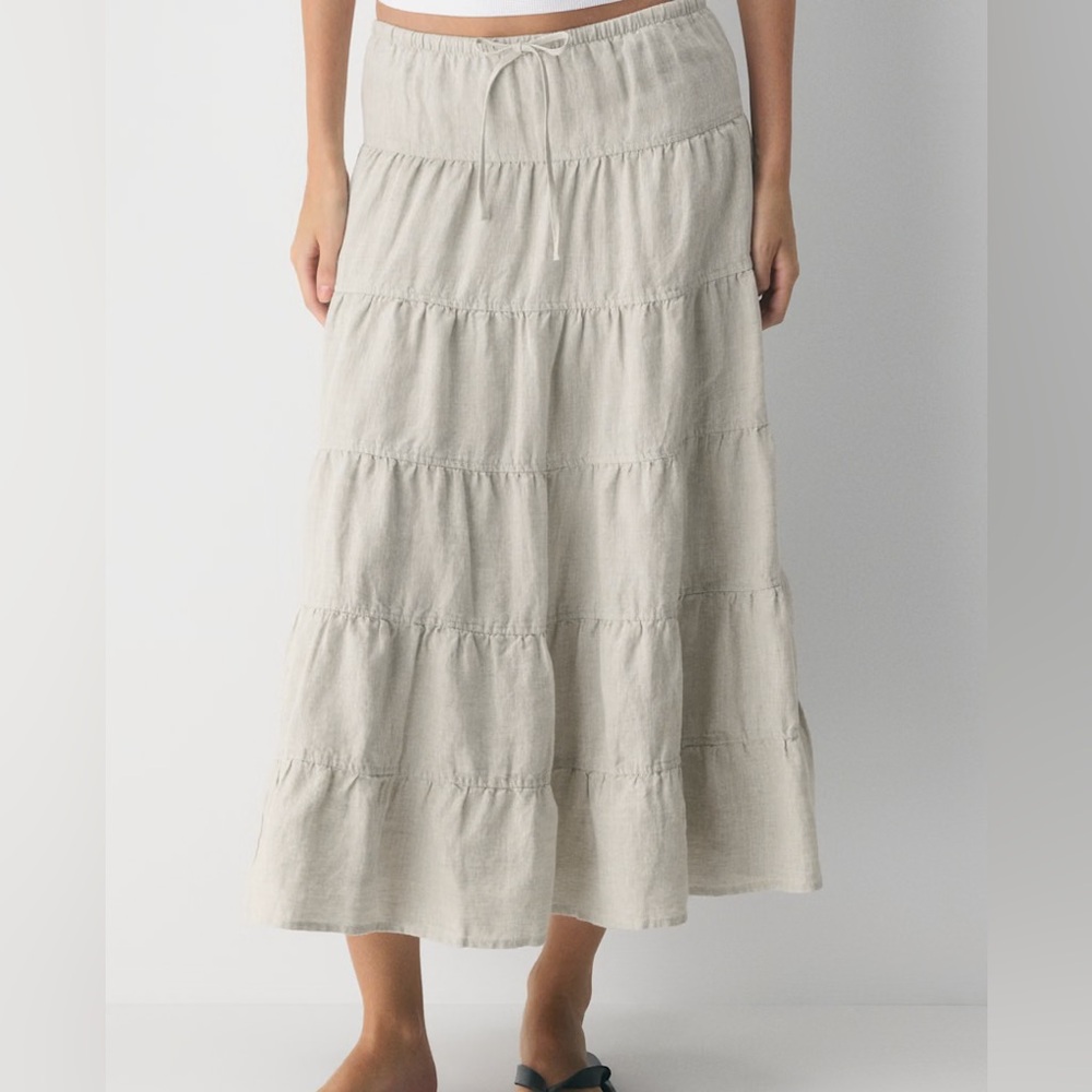 Wilfred Bouquet Linen Midi Skirt